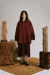 AVIVA JIFEI XUE 25 Autumn/Winter A-line Contrast Color Mac Jacket AJX-FW25-ALCMC-MRBWH-Madder Red